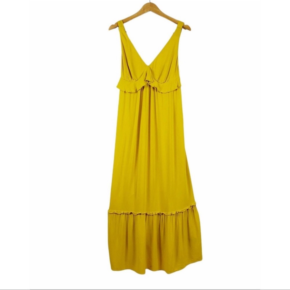 Who What Wear Yellow Ruffle Maxi Size Small - Picture 2 of 3